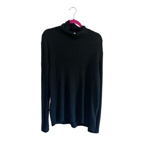 Urban Outfitters Women's Large Black Turtleneck Long Sleeve Ribbed Knit Pullover